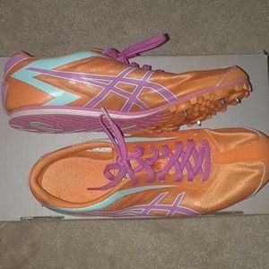 Asics Orange/Pink/Teal LD Track Spikes